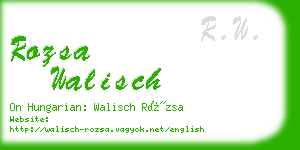 rozsa walisch business card